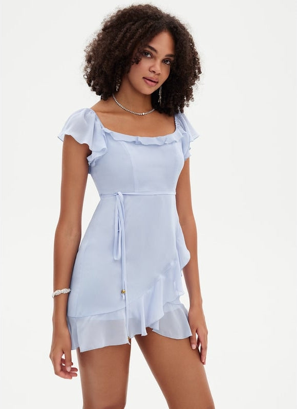 Robe Moulante Légère À Volants - gallery 7