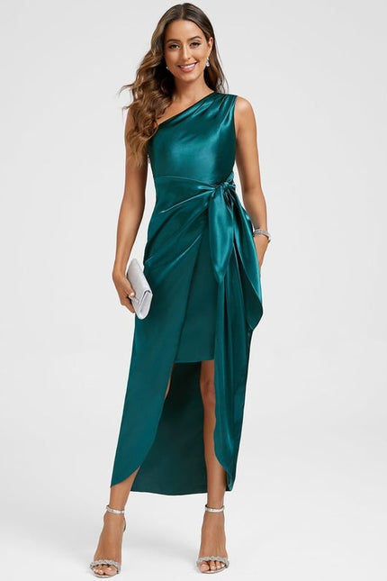 Robe Moulante Satin Asymétrique - gallery 2
