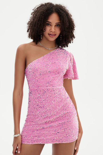 Robe Courte Moulante Paillette - gallery 6