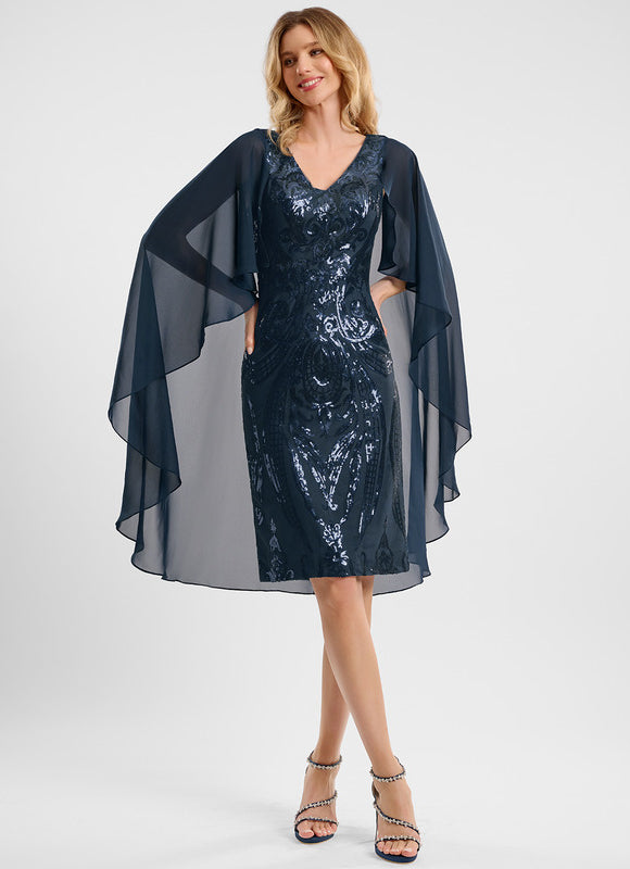 Robe Moulante Scintillante Marine
