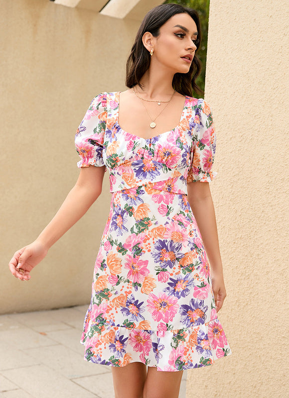Robe Moulante Estivale À Fleurs - gallery 3