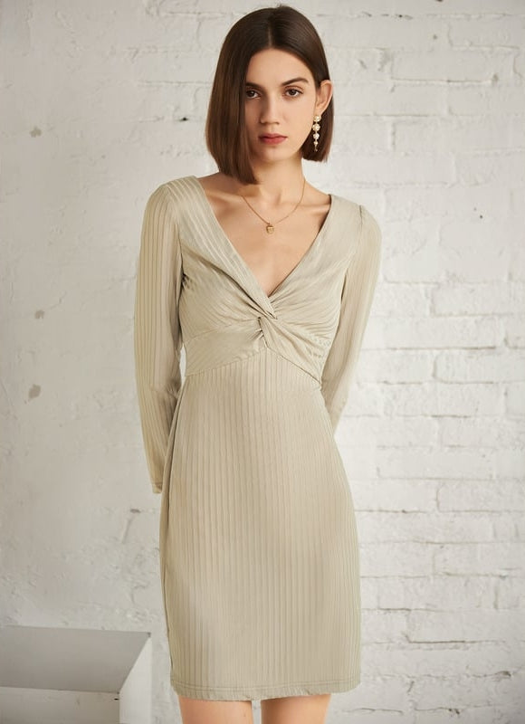 Robe Moulante En Maille Côtelée - gallery 3