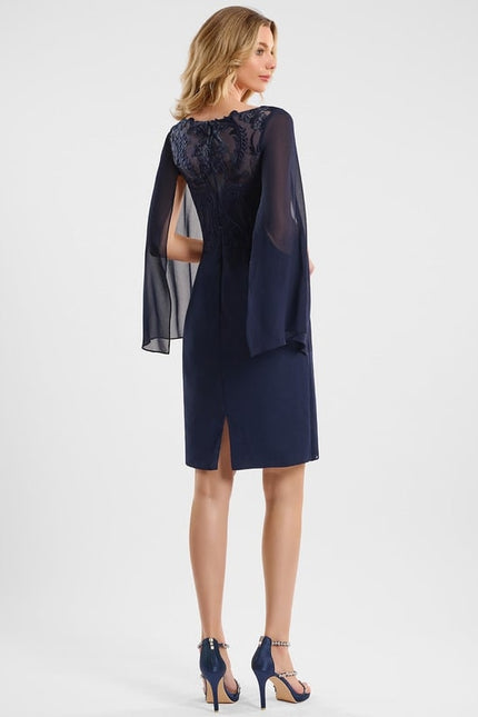 Robe Moulante Évasée Marine - gallery 4