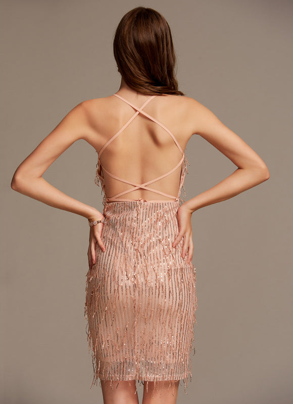 Robe Moulante Scintillante Ajustée - gallery 4