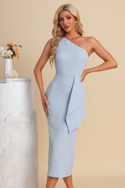 Robe Moulante Asymétrique Texturée - gallery 1