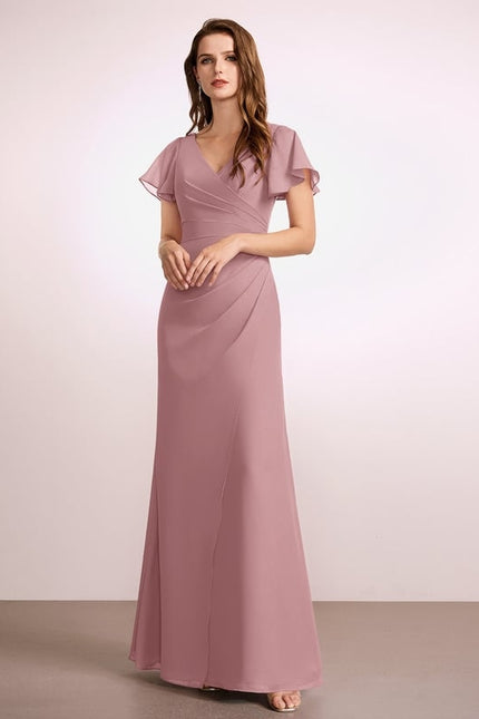 Robe Moulante Fluide Mauve - gallery 3