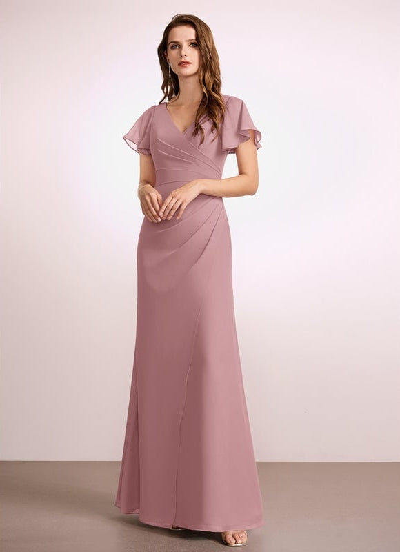 Robe Moulante Fluide Mauve - gallery 3