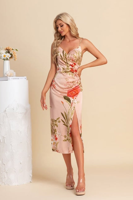 Robe Moulante Satinée Florale - gallery 3