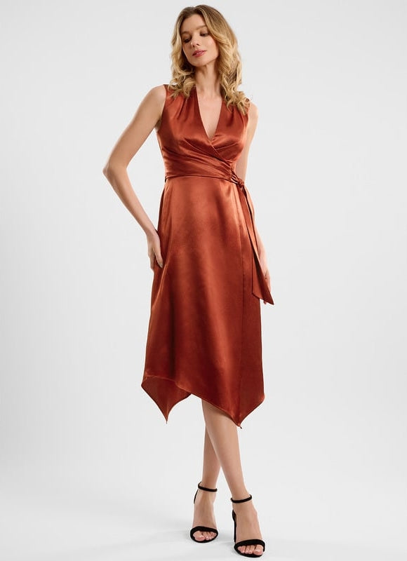 Robe Moulante Satin Rouille