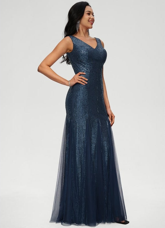 Robe Moulante Dorée Scintillante - gallery 1