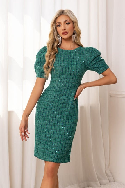 Robe Moulante Texturée Émeraude