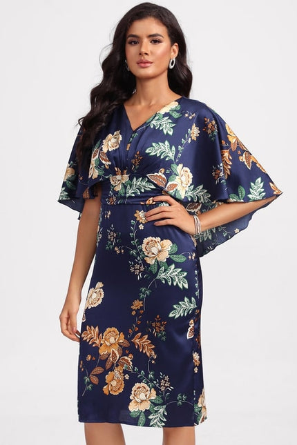 Robe Moulante Satinée Fleurie - gallery 5
