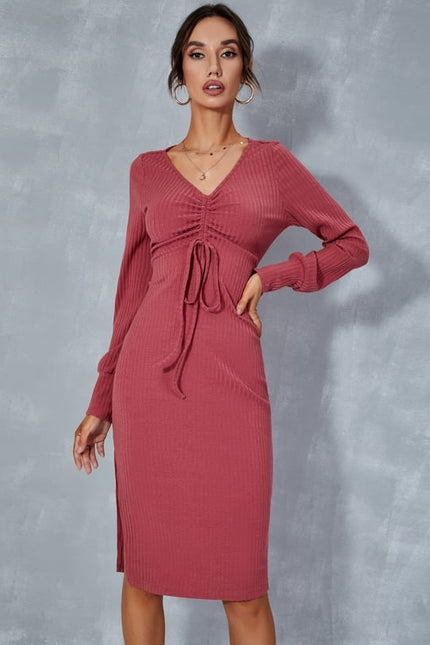 Robe Moulante Côtelée Ajustée - gallery 2