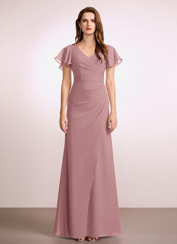 Robe Moulante Fluide Mauve - gallery 4