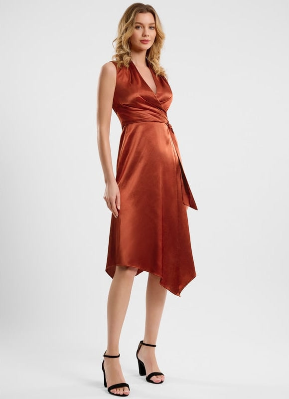 Robe Moulante Satin Rouille - gallery 1