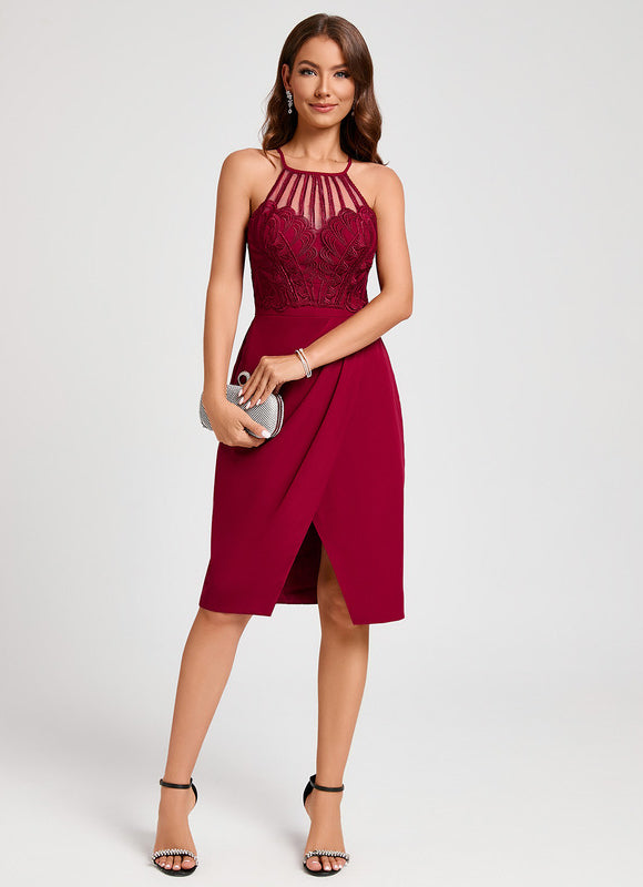 Robe Moulante Évasée Marine - gallery 2