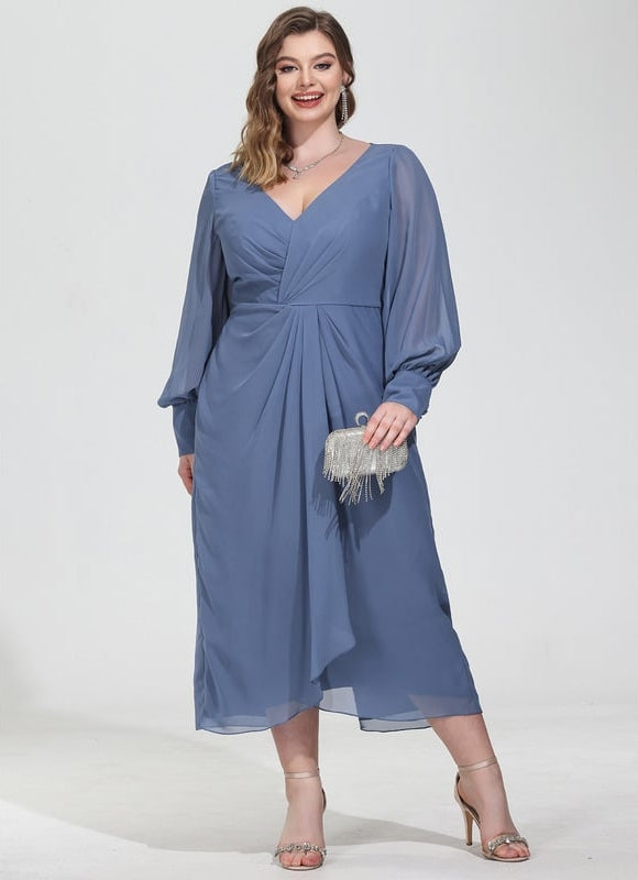 Robe Moulante Mousseline Froncée - gallery 8