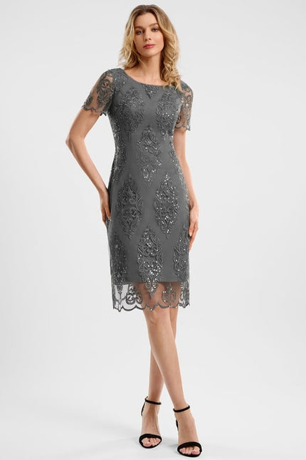 Robe Moulante Élégante Grise - gallery 1