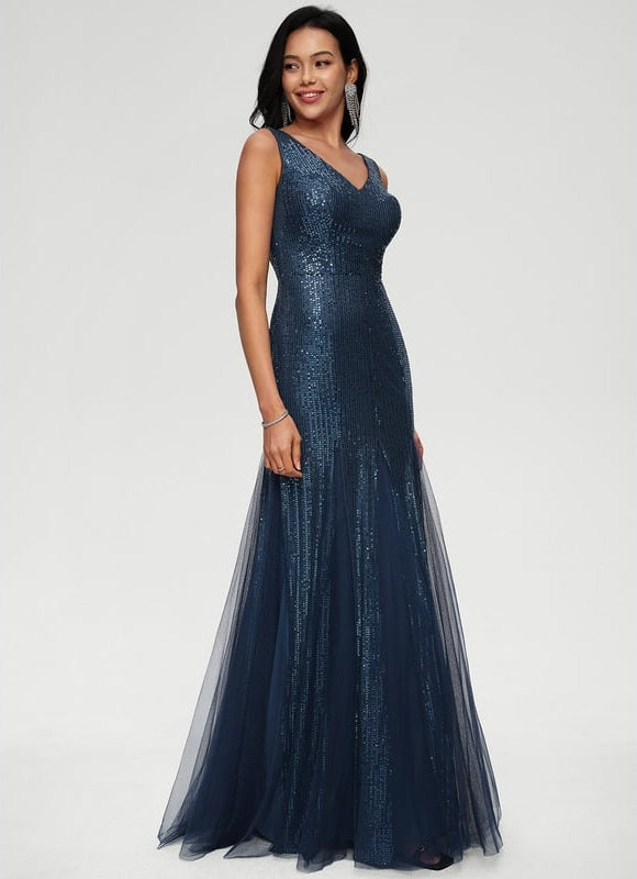 Robe Moulante Dorée Scintillante - gallery 2
