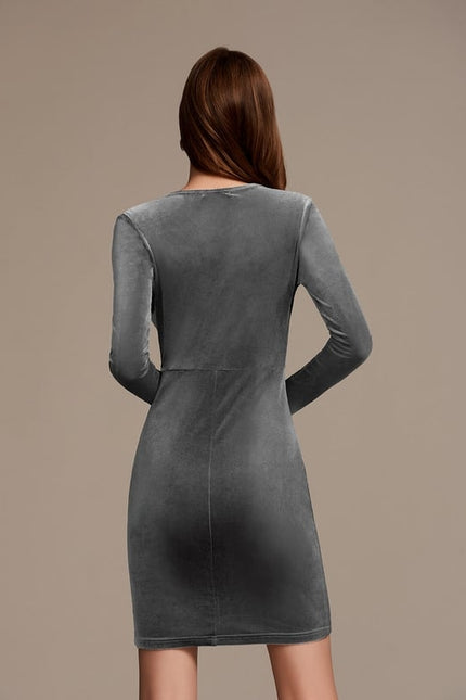 Robe Moulante Gris - gallery 2