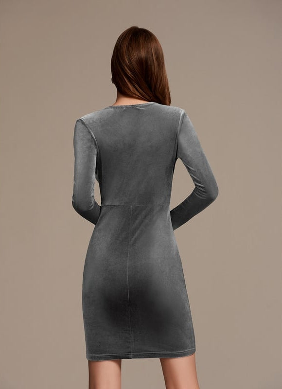 Robe Moulante Gris - gallery 2