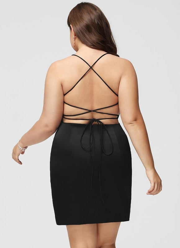 Robe Noir Courte Moulante - gallery 7