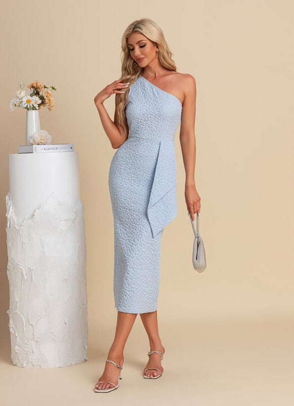 Robe Moulante Asymétrique Texturée