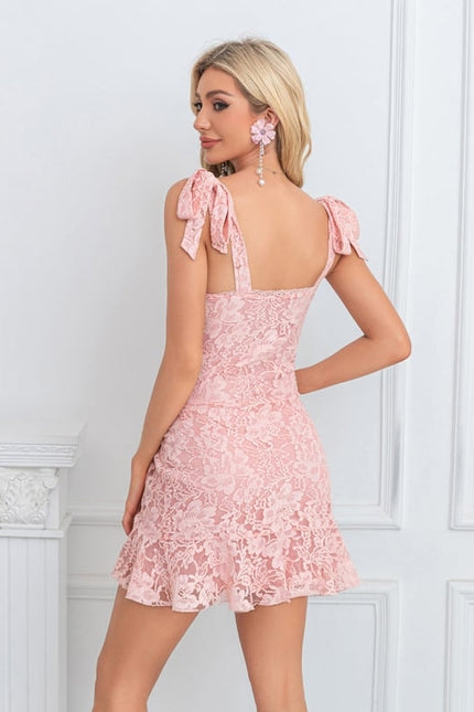 Robe Moulante Courte Dentelle - gallery 1