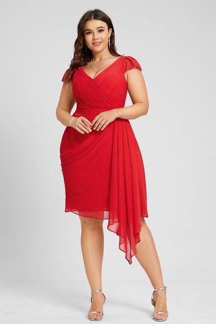 Robe Moulante Fluide Rouge - gallery 7