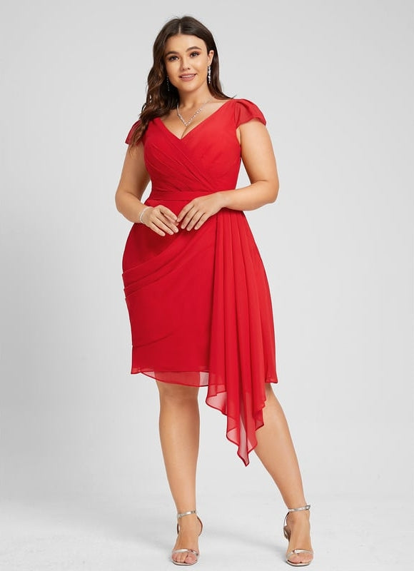 Robe Moulante Fluide Rouge - gallery 7