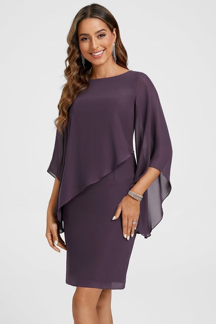 Robe Moulante Fluide Violette - gallery 3