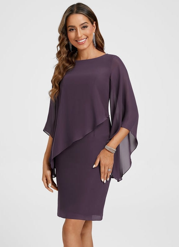 Robe Moulante Fluide Violette - gallery 3