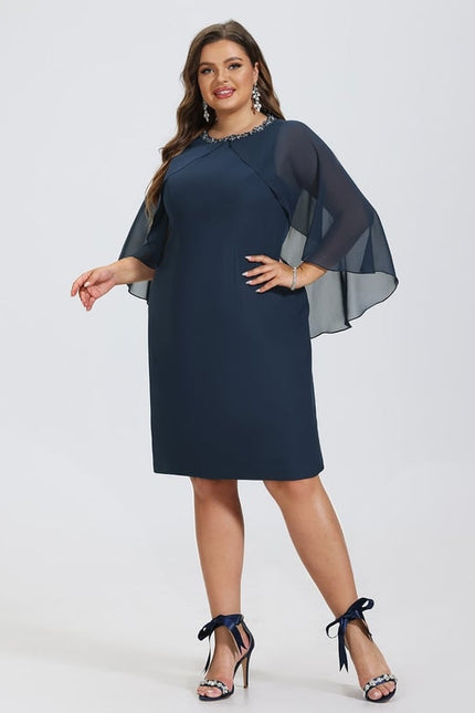 Robe Moulante Soirée Bleu Marine - gallery 6