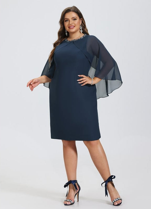 Robe Moulante Soirée Bleu Marine - gallery 6