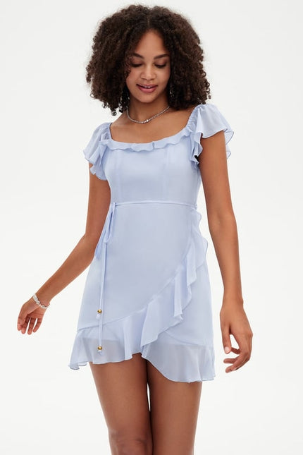 Robe Moulante Légère À Volants - gallery 6