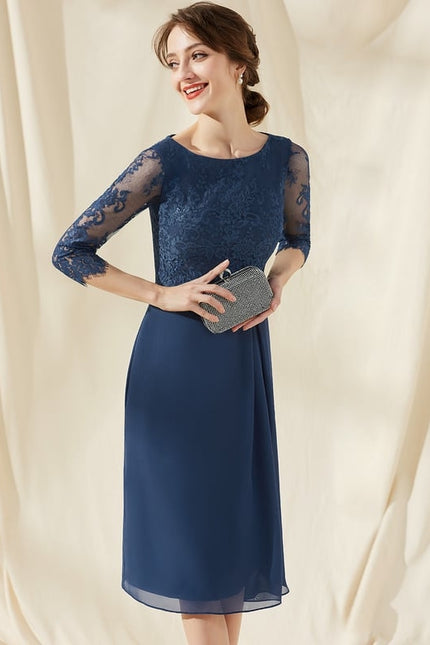 Robe Moulante Cocktail En Dentelle - gallery 3