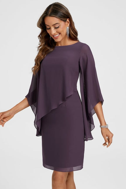 Robe Moulante Fluide Violette - gallery 2