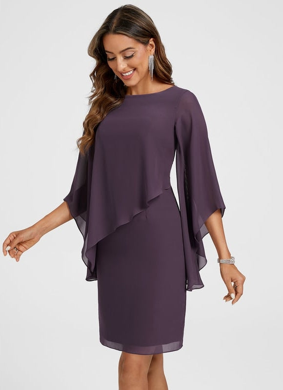 Robe Moulante Fluide Violette - gallery 2