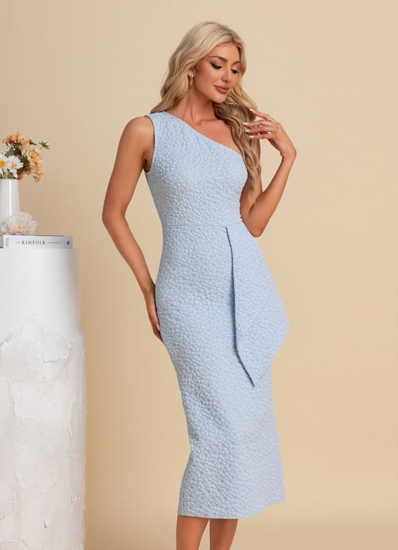 Robe Moulante Asymétrique Texturée - gallery 6