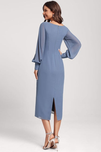 Robe Moulante Mousseline Froncée - gallery 6