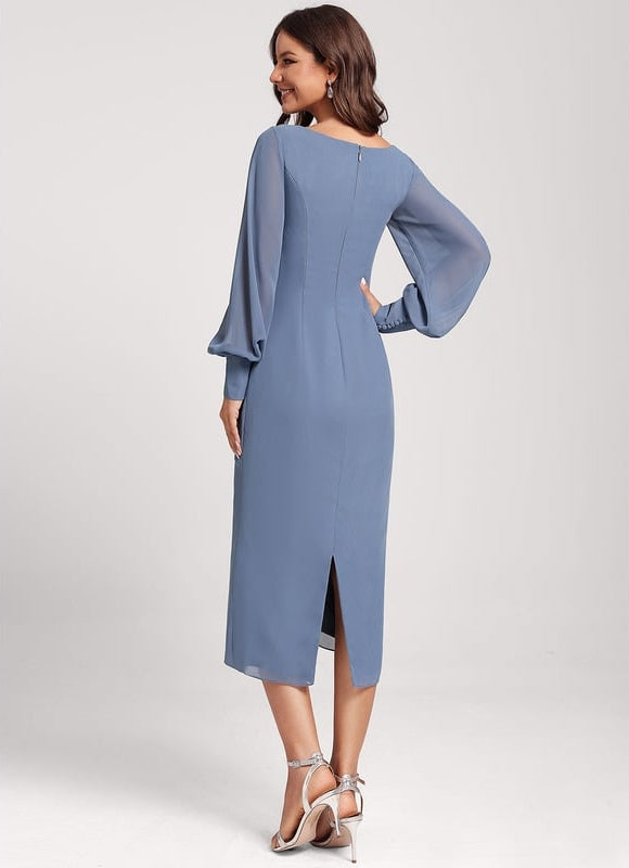 Robe Moulante Mousseline Froncée - gallery 6