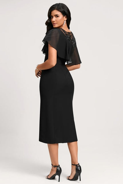 Robe Moulante Noire Fluide - gallery 4