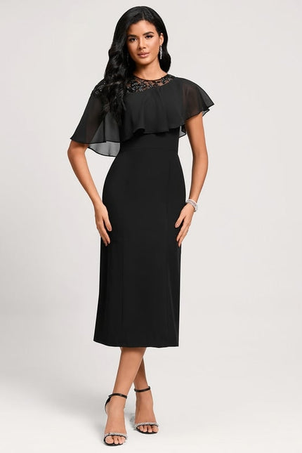 Robe Moulante Noire Fluide