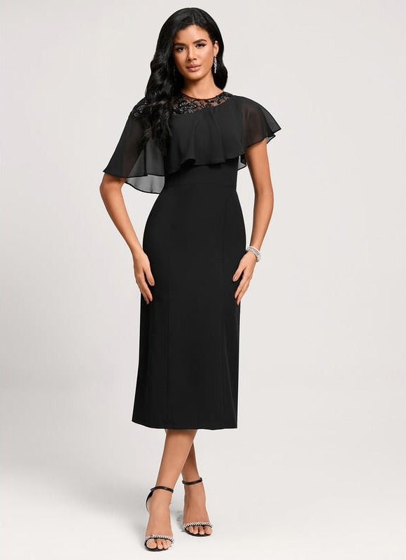 Robe Moulante Noire Fluide