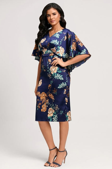 Robe Moulante Satinée Fleurie - gallery 3