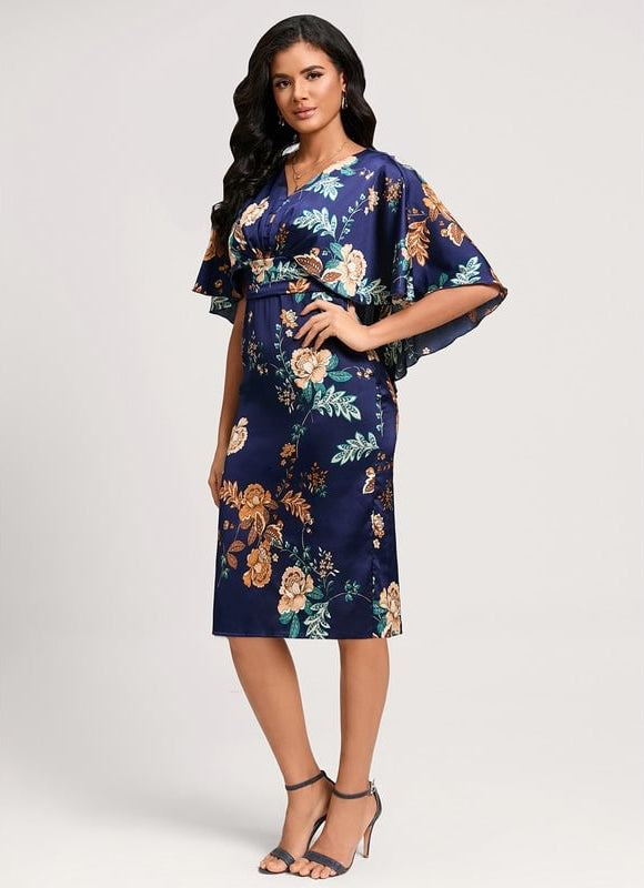 Robe Moulante Satinée Fleurie - gallery 3