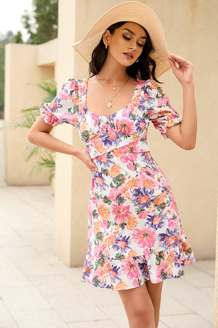 Robe Moulante Estivale À Fleurs