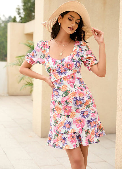 Robe Moulante Estivale À Fleurs