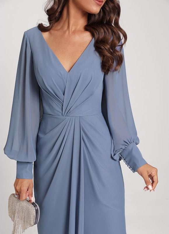 Robe Moulante Mousseline Froncée - gallery 7