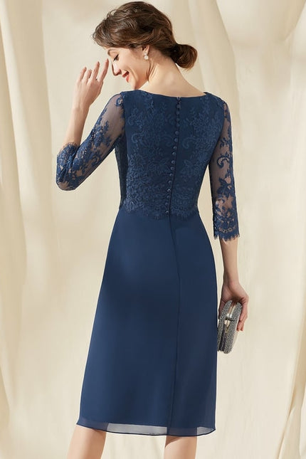 Robe Moulante Cocktail En Dentelle - gallery 5